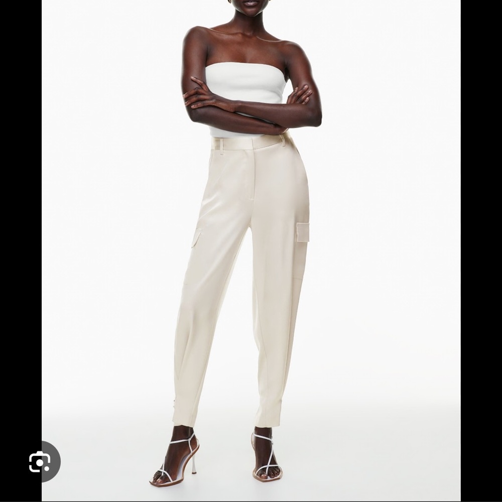Aritzia Babaton Refined cargo satin pant birch